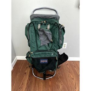 JanSport Rainier External Frame Vintage Backpack Hiking Lightweight Green